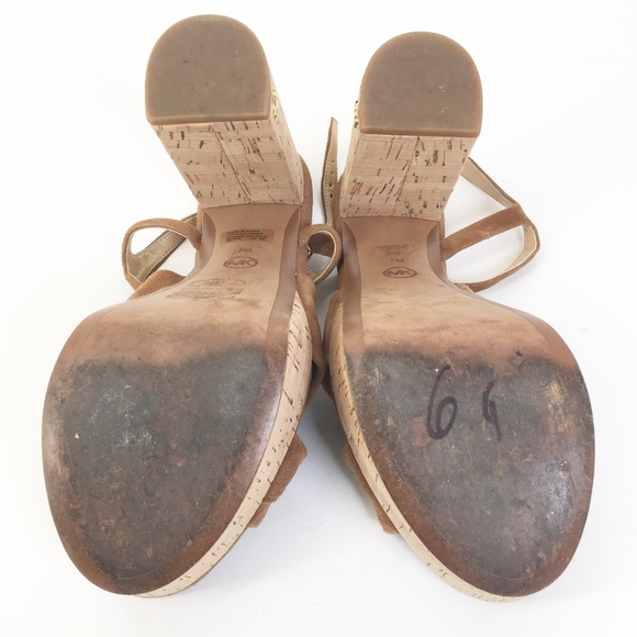 MICHAEL KORS Brown Suede Pippa Sandal Size 7 - Picture 6 of 7